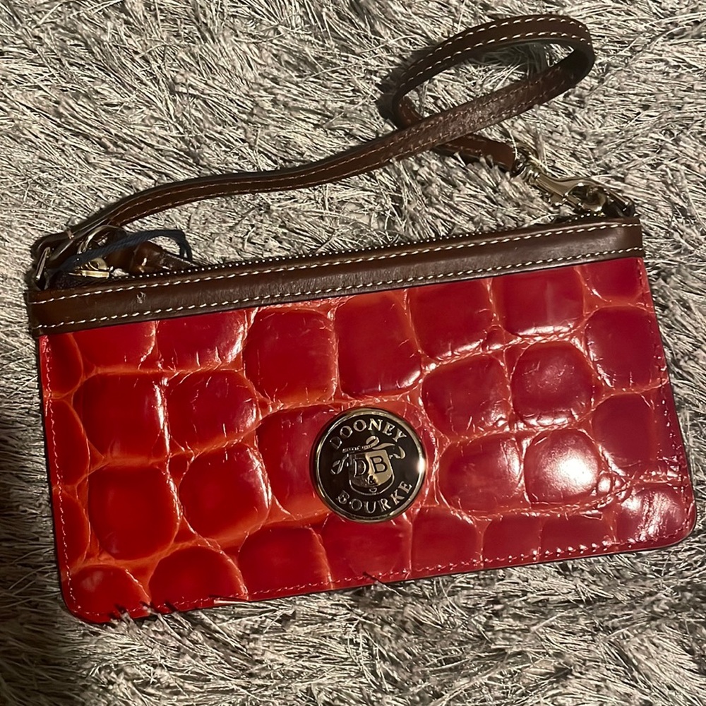 Dooney and Bourke red clutch wallet